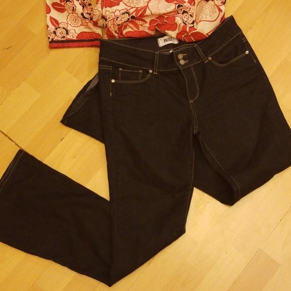 PAIGE Jean's Flare Leg Dark Blue Wash - Picture 4 of 8